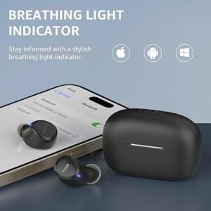 TOZO New Version A1 Wireless Earbuds Bluetooth 5.3 in Ear Light-Weight Headphones Built-in Mic Calls IPX5 Waterproof,Immersive Premium Sound Connection Headset with Charging Case,32 Preset EQs via APP